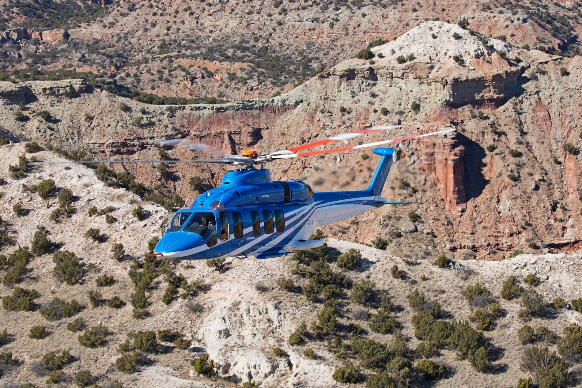 Bell 525 Over Desert Mountains 2 - Hero
